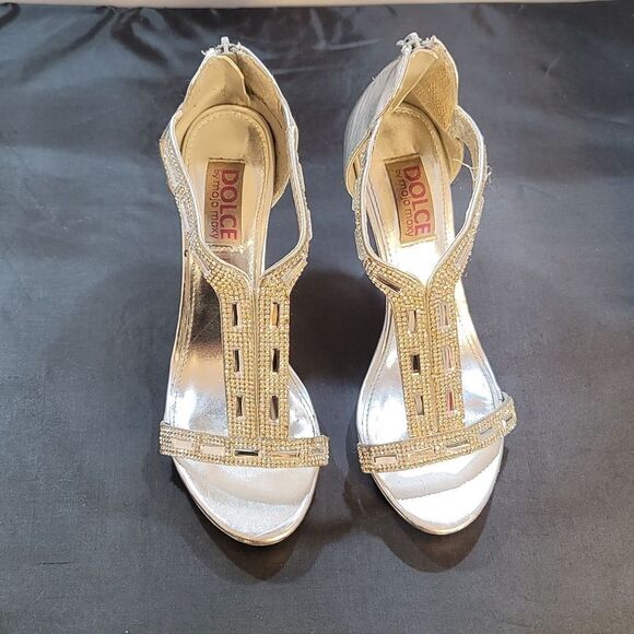 DOLCE BY MOJO MAXY JEWEL EMBELLISHMENTS ROUND TOE HIGH HEEL STILETTOS SANDAL - Picture 2 of 14